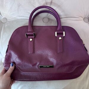 Ivanka Trump Plum Saffiano Satchel with Gold Hardware